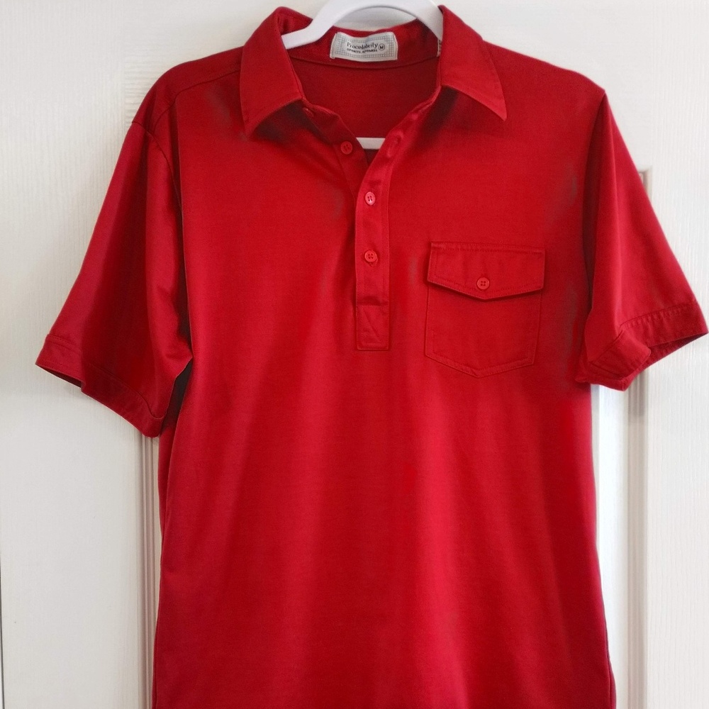 Men's med. Procelebrity polo shirt in red